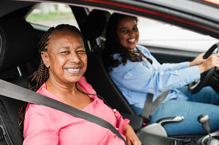 black woman in car